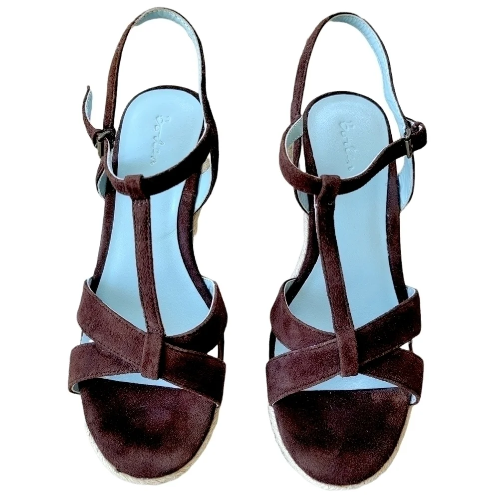 BODEN Brown Suede Wedged Espadrilles